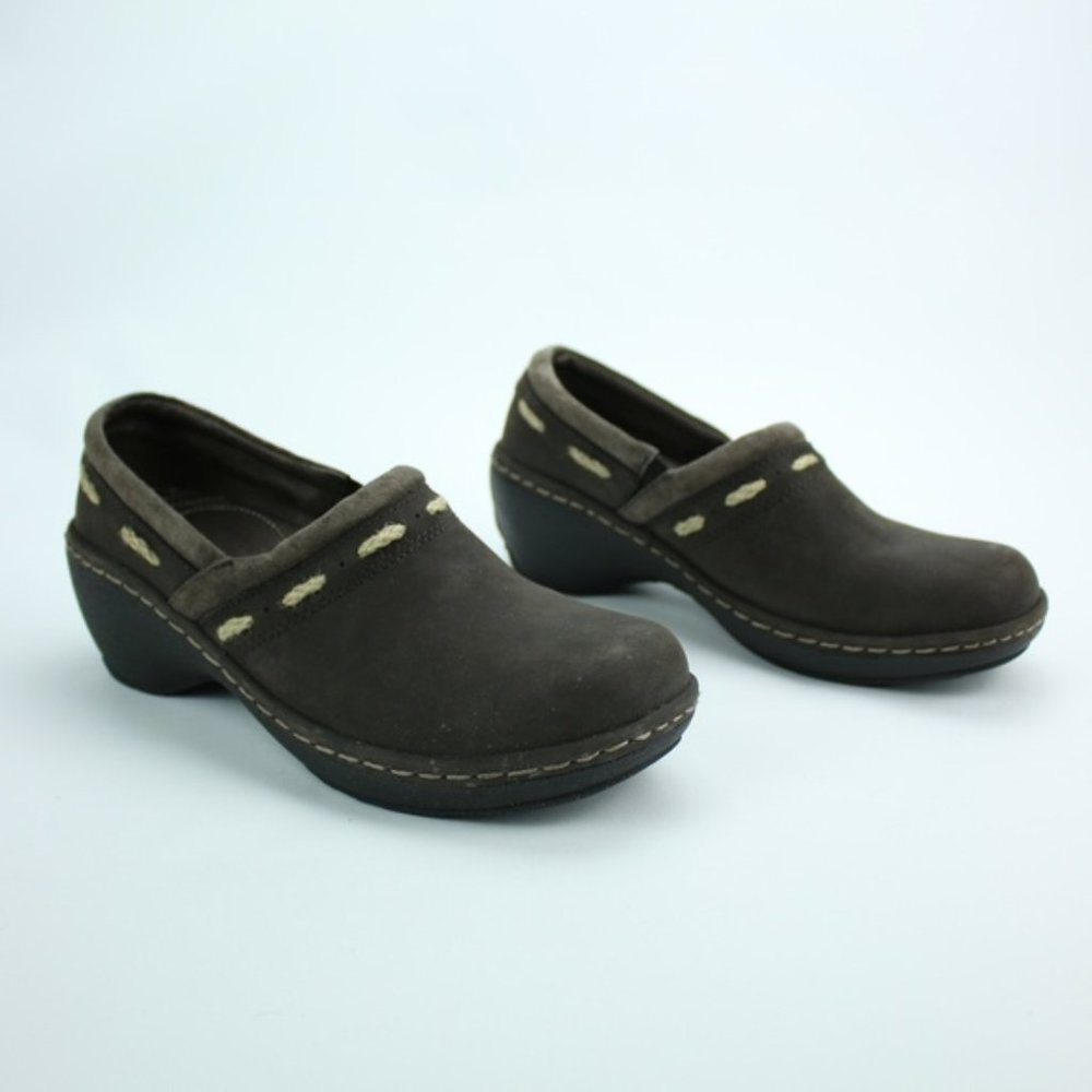 Columbia Brown Twine Mule Clog Platform Back Sz 8